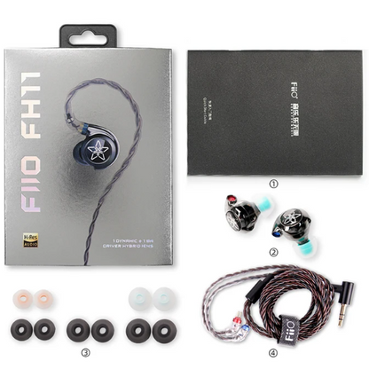 Навушники гібридні дротові FiiO FH11 , 1DD+1BA, 111 дБ, 20–20 000 Гц