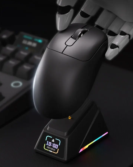 Миша ігрова бездротова Ajazz AJ179 Apex, PAW3950, 8KHz, 400 мА·г,RGB Magnetic-Scren Charging
