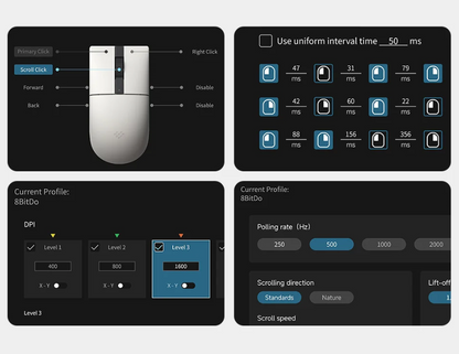 8BitDo Retro R8 – бездротова ігрова миша (N Edition, PAW3395, 4K Polling, Dock)