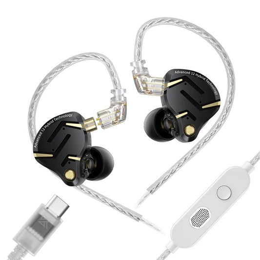 Навушники KZ ZS12 Pro 2 — гібридні IEM 1DD + 5BA, з мікрофоном