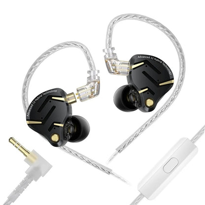 Навушники KZ ZS12 Pro 2 — гібридні IEM 1DD + 5BA, з мікрофоном