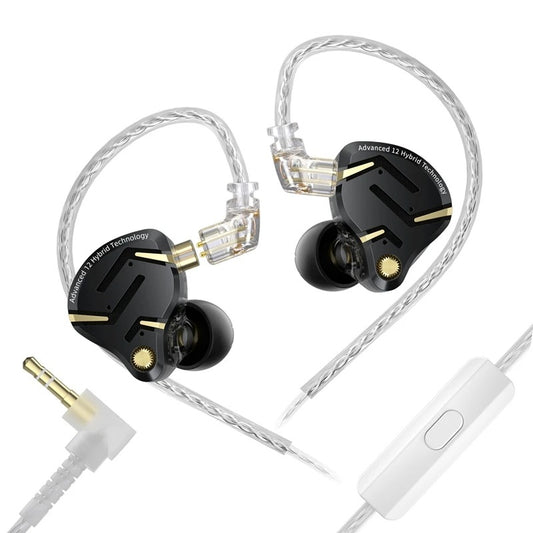 Навушники KZ ZS12 Pro 2 — гібридні IEM 1DD + 5BA, з мікрофоном